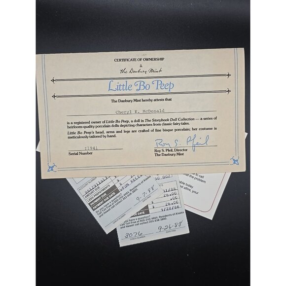 The Danbury Mint Storybook Porcelain Doll Collection "Little Bo Peep"-11" #I1941 - Picture 9 of 10